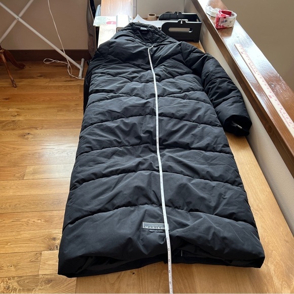 MARIKOO LONG PUFFER COAT S HOOD WARM ALL WEATHER CHIC BELOW KNEE FAUX FUR COMFY - Picture 10 of 12